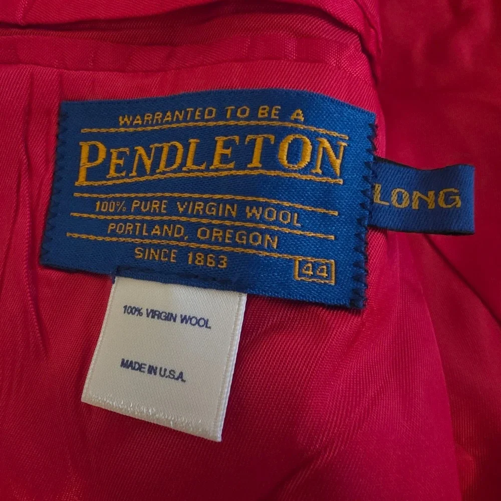 Pendleton Blazer‎ Men's 44L 100% Pure Virgin Wool Jacket Navy Blue Gold Buttons